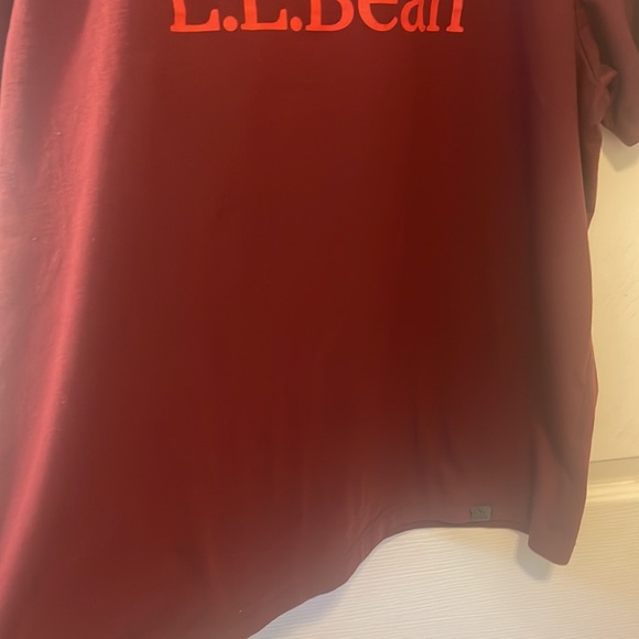 LL Bean Large men’s burgundy grey trimmed tee unisexLNC - Picture 4 of 11